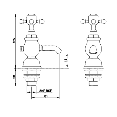 Basin Taps (Pair) technical image