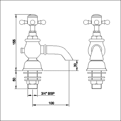 Bath Taps (Pair) technical image