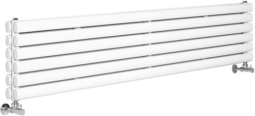 Revive Radiator (White). 1800x354mm. 5964 BTU. technical image