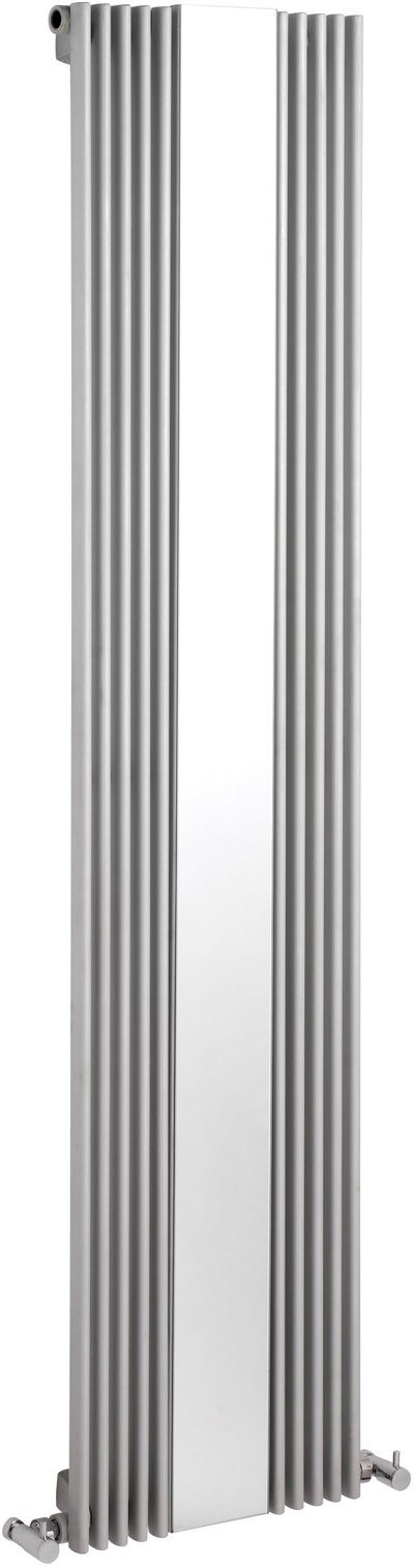 Silver Keida radiator with mirror. 1800 x 420mm. 3591 BTU. technical image