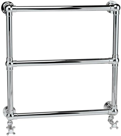 Empress heated towel rail (chrome). 660x660mm. 850 BTU. technical image