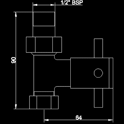 Minimalist cross head straight radiator valves (pair) technical image