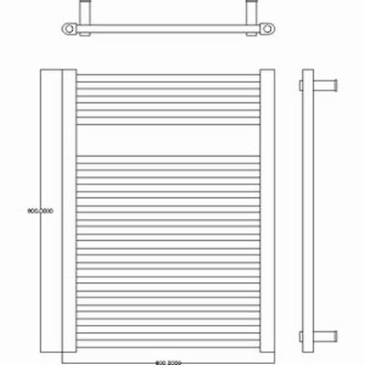 Flat heated towel (white). 600x760mm. 2485 BTU. technical image