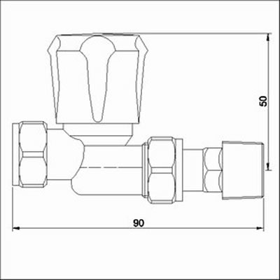 Straight Radiator Valves (pair) technical image