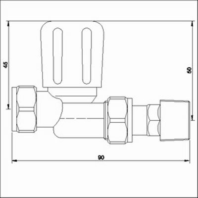 Straight Radiator Valves (pair) technical image