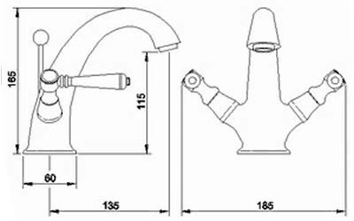 Additional image for Basin & Bath Shower Mixer Tap Set With Lever Heads.