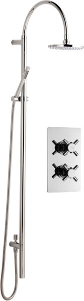 Twin Thermostatic Shower Valve & Grand Rigid Riser Kit. technical image