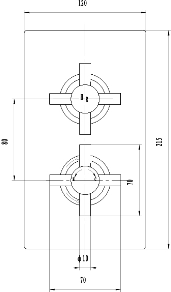 Twin Thermostatic Shower Valve & Grand Rigid Riser Kit. technical image