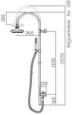 Twin Thermostatic Shower Valve & Grand Rigid Riser Kit. technical image