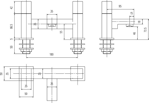 Basin Mixer & Bath Filler Tap Set (Chrome). technical image