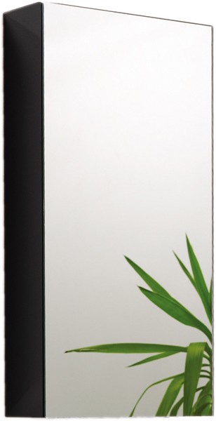 Mirror Bathroom Cabinet (Black). 380x730x130mm. technical image
