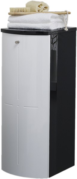 Wall Storage Cabinet (Black & White).  300x800mm. technical image