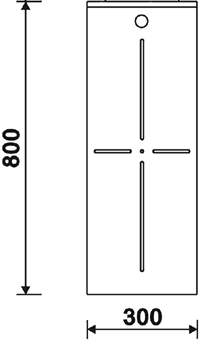 Wall Storage Cabinet (Black & White).  300x800mm. technical image
