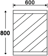 Bathroom Mirror With White Frame.  Size 600x800mm. technical image