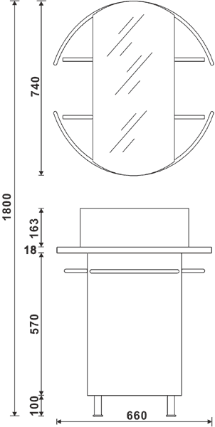 Bathroom Furniture Pack (Black Granite Worktop). technical image
