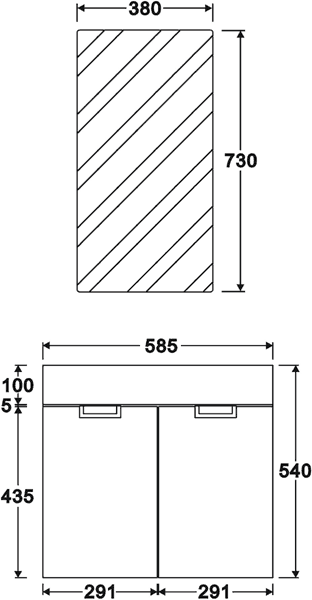 Wall Hung Furniture Pack (Black & White). technical image