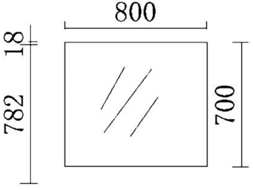 Additional image for Bathroom Mirror. Size 800x700mm.