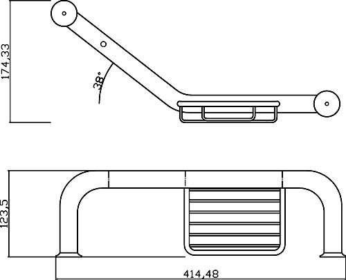 Grab Bar with Soap Basket technical image