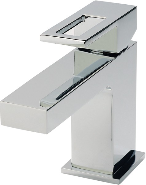Mono Basin Mixer Tap With Push Button Waste (Chrome). technical image