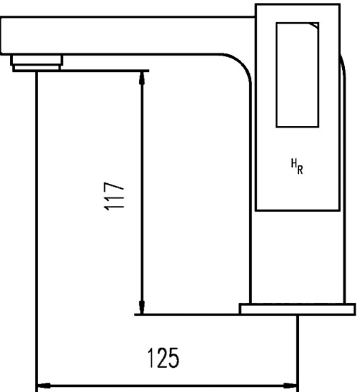 Basin Mixer Tap (Chrome). technical image