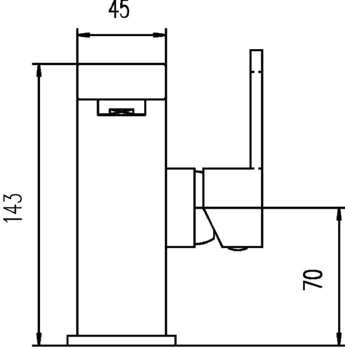 Basin Mixer Tap (Chrome). technical image