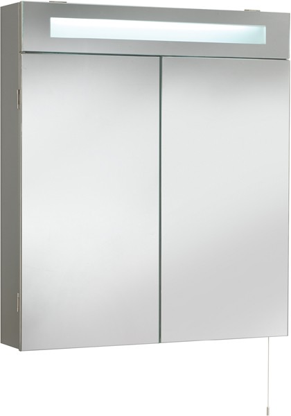 Tucson Mirror Bathroom Cabinet & Light. 620x700mm. technical image