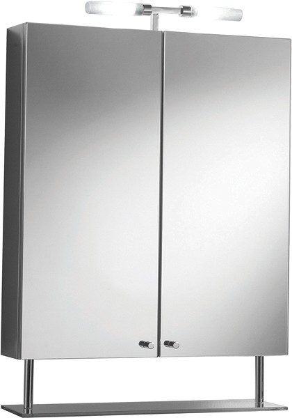 Risa Bathroom Cabinet With Lights & Shelf.  600x739mm technical image