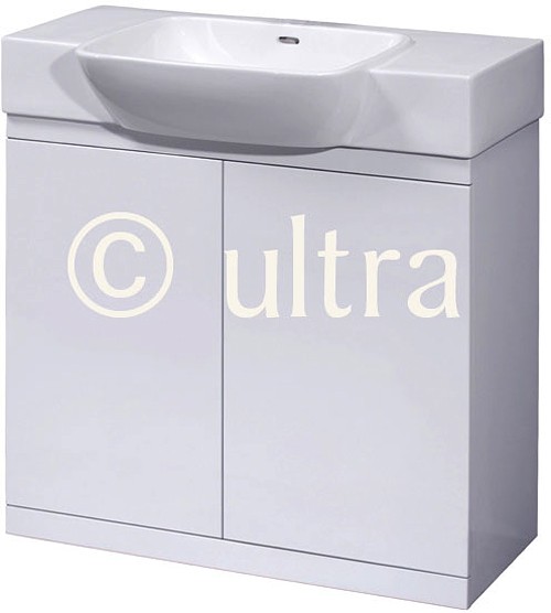 Vanity Unit With Ceramic Basin (White). 800x695x500mm. technical image