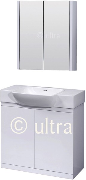 Bathroom Furniture Set (White). technical image