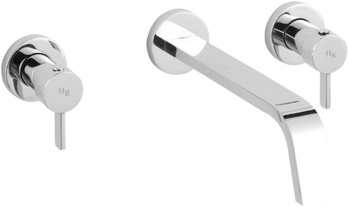 3 Tap Hole Wall Mounted Bath Mixer Tap. technical image