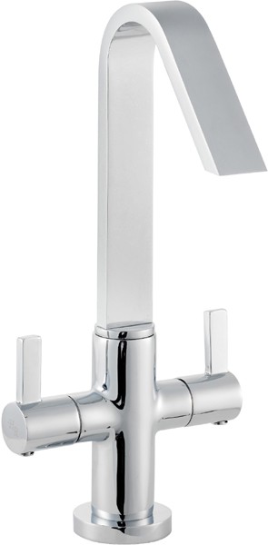 Cruciform Mono Basin Mixer Tap With Pop Up Waste. technical image