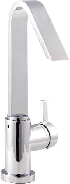 Side Action Single Lever Basin Mixer With Swivel Spout. technical image