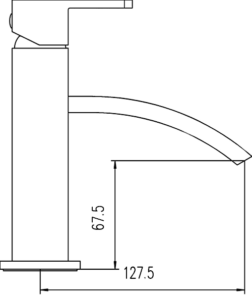 Basin Tap With Push Button Waste (Chrome). technical image