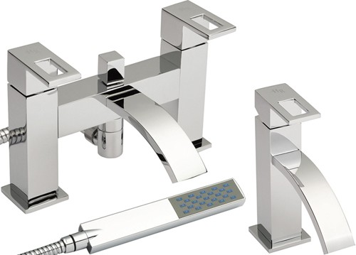 Basin & Bath Shower Mixer Tap Set (Free Shower Kit). technical image