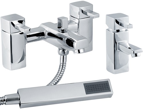 Basin & Bath Shower Mixer Tap Set (Free Shower Kit). technical image