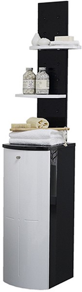 Wall Storage Cabinet (Black & White).  300x1620mm. technical image