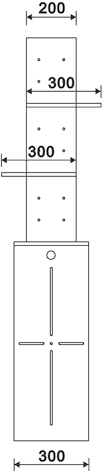 Wall Storage Cabinet (Black & White).  300x1620mm. technical image