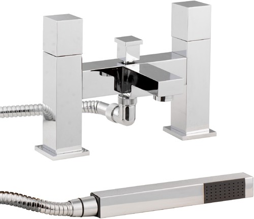 Bath Shower Mixer With Shower Kit And Wall Bracket. technical image