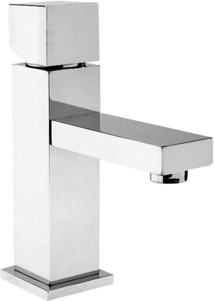 Basin Mixer Tap With Push Button Waste (Chrome). technical image