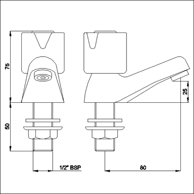Basin Taps (pair, standard valves) technical image