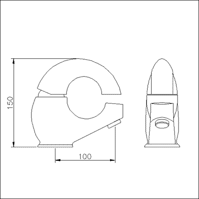 Single lever mono basin mixer with pop-up waste. technical image