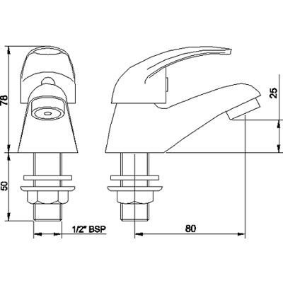 Basin taps (pair) technical image