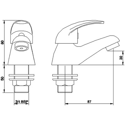 Bath  taps (pair) technical image