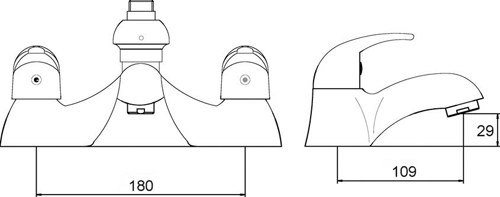 Bath shower mixer including kit technical image