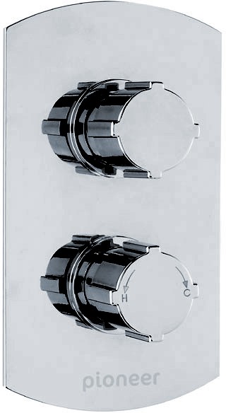 Thermostatic Shower Valve (Polymer), Round Shower Head & Arm. technical image
