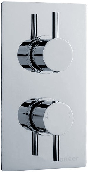Twin Concealed Thermostatic Shower Valve, Polymer With ABS Trim Set. technical image
