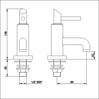 Basin taps (pair) technical image