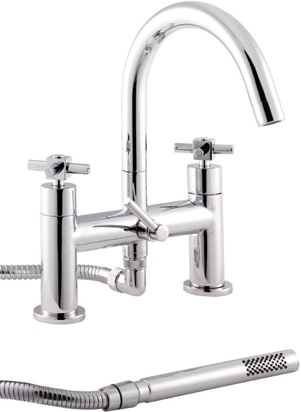 Bath Shower Mixer With Swivel Spout And Shower Kit. technical image
