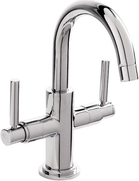 Basin Tap With Small Spout, Waste & Lever Handles. technical image