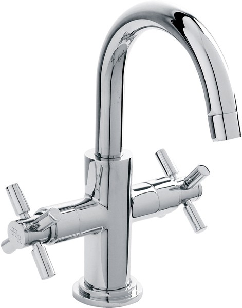 Basin Tap With Small Spout, Waste & Cross Handles. technical image